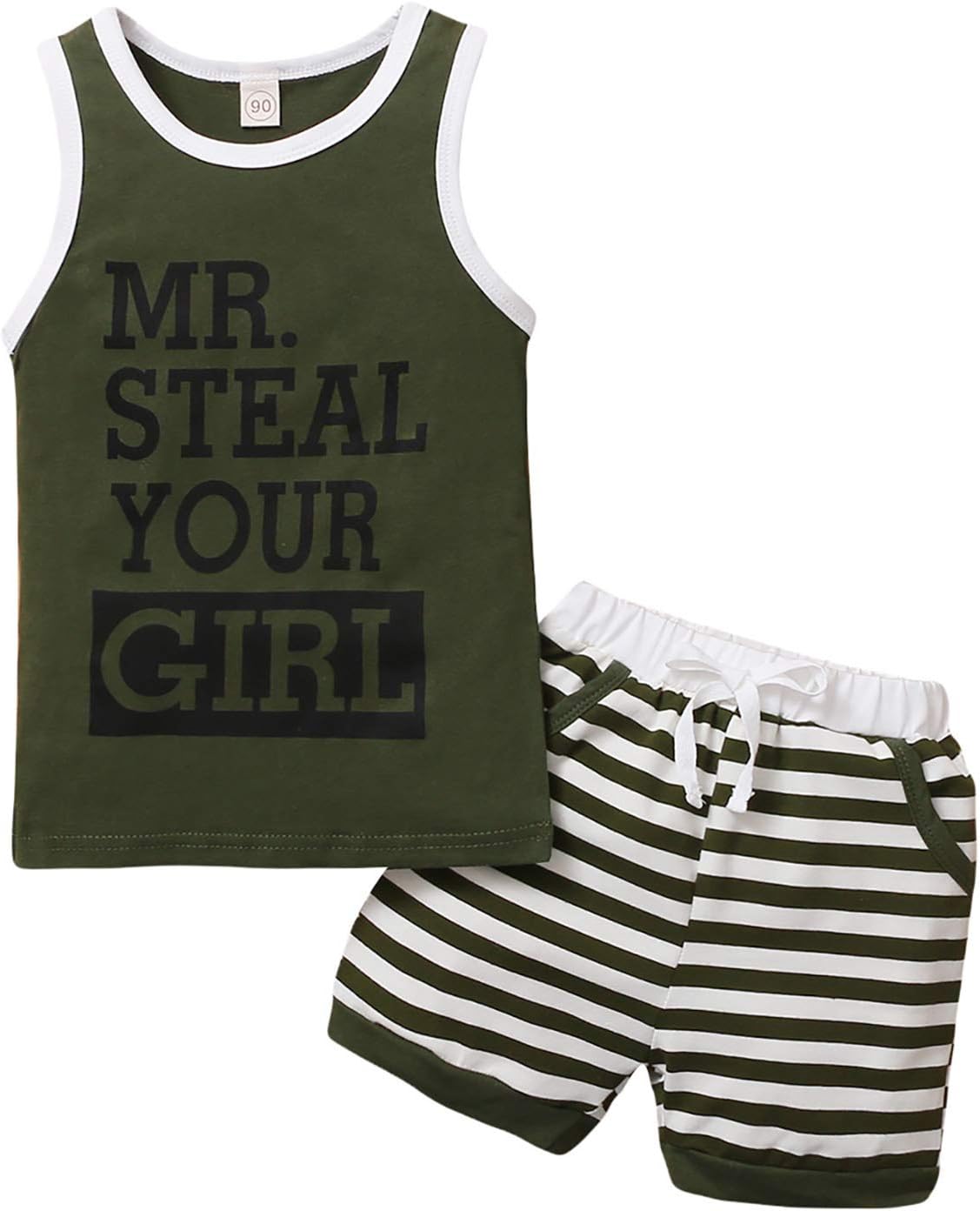 One Opening Baby Boys Tank Tops Shorts Set for Summer