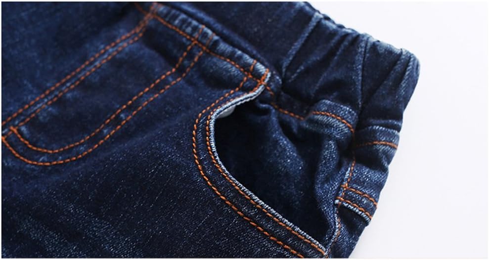 KIDSCOOL SPACE Baby Jeans Elastic Waist Little Ripped Denim