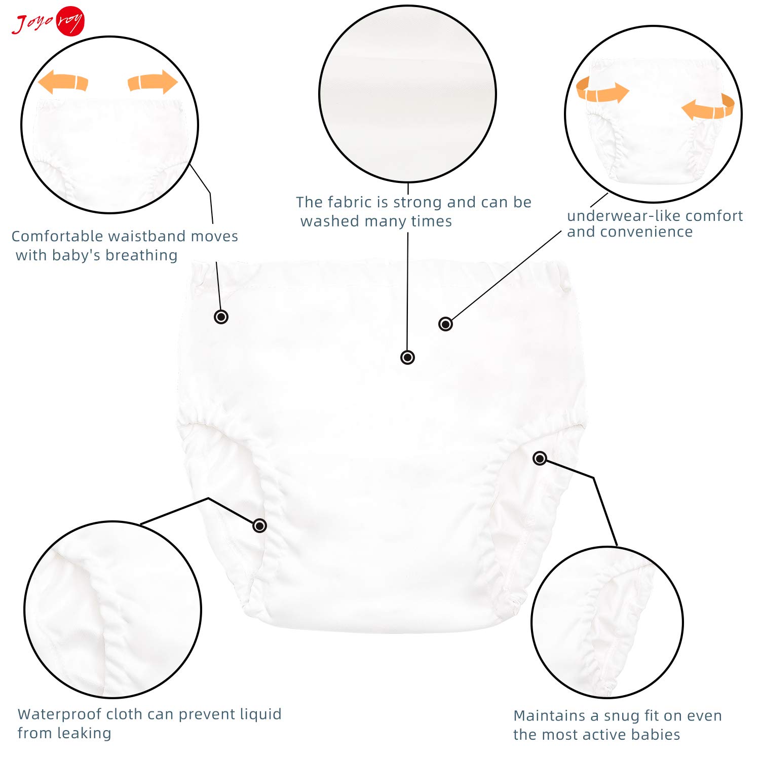 Joyo Roy 4-Piece Reusable Diaper Covers for Boys and Girls