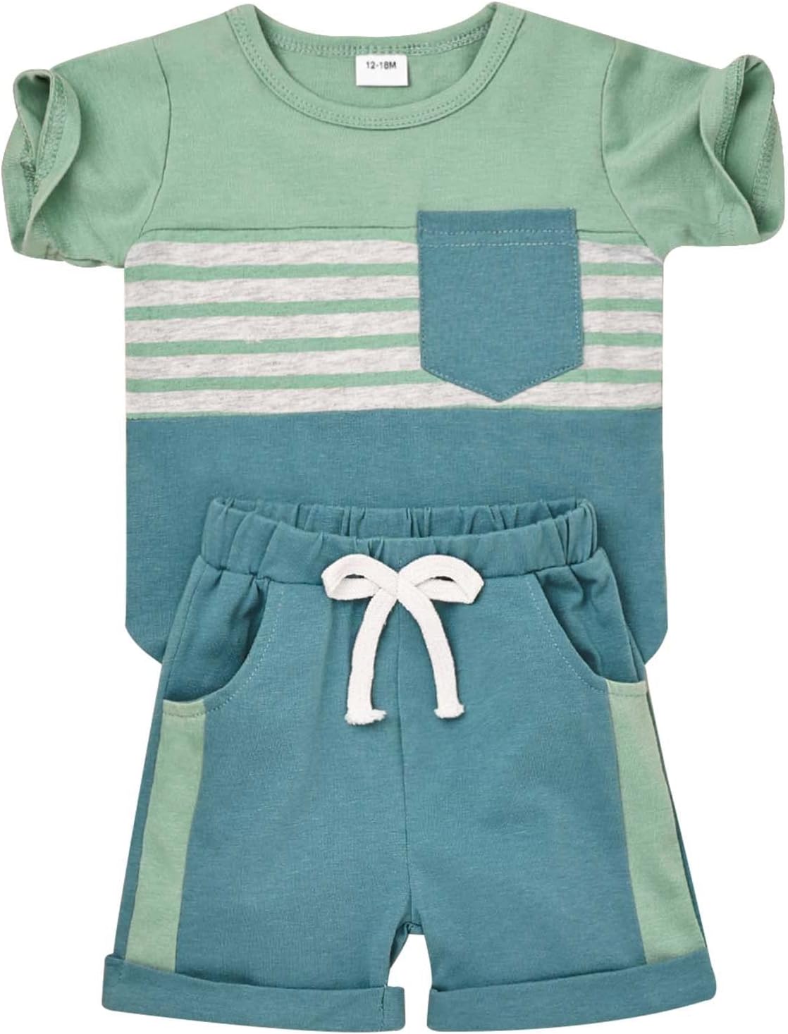 Patchwork Summer T-Shirt Shorts Set