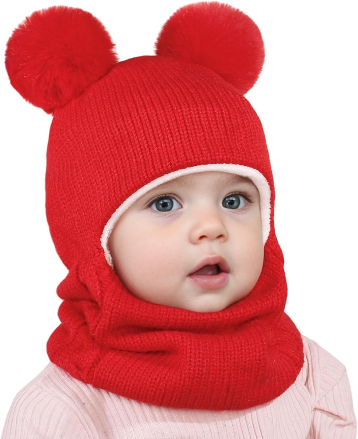 Toddlers Winter Bear Knitted Fleece Hat Set