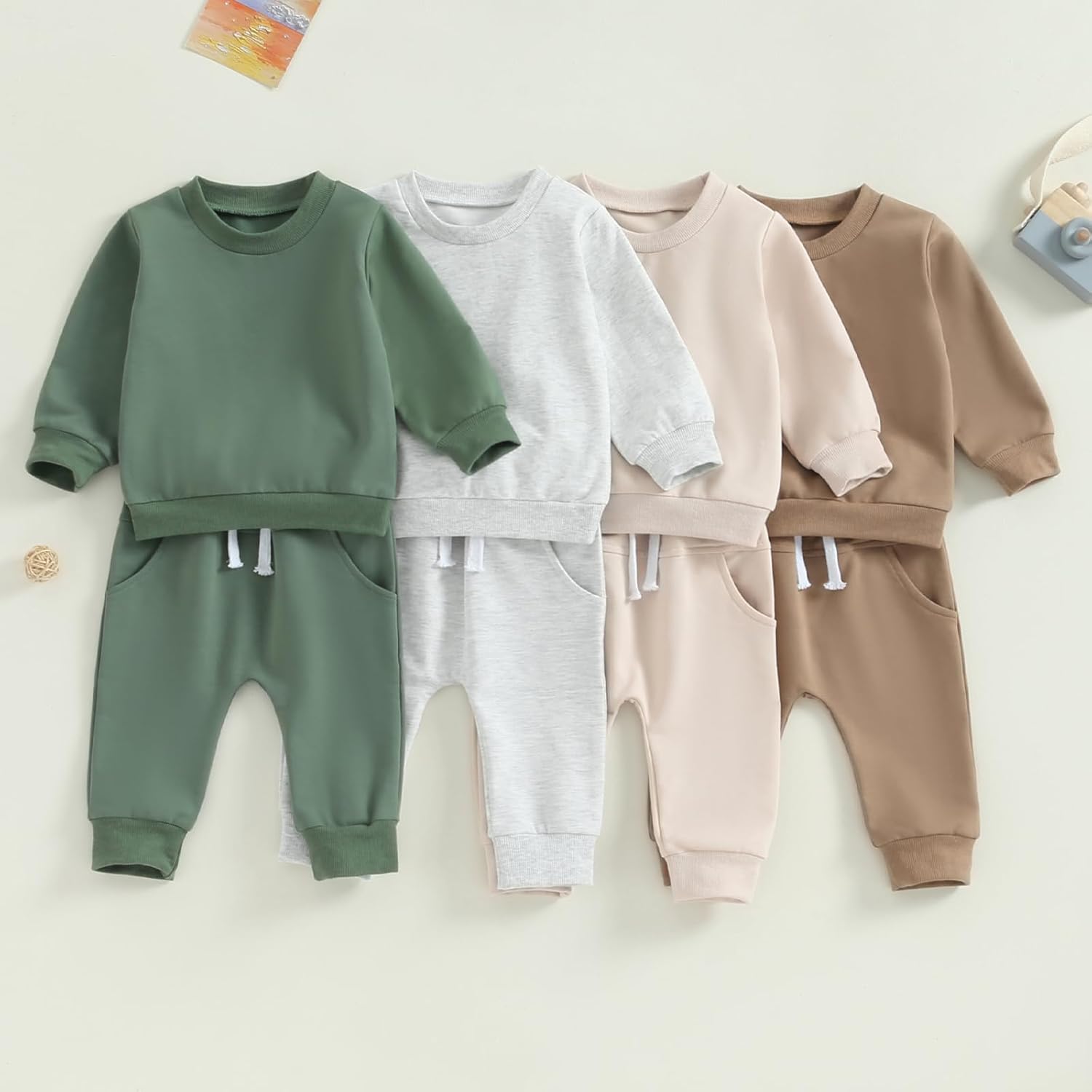 Tiacham Baby Outfits Cute sweatshirt Pants Set