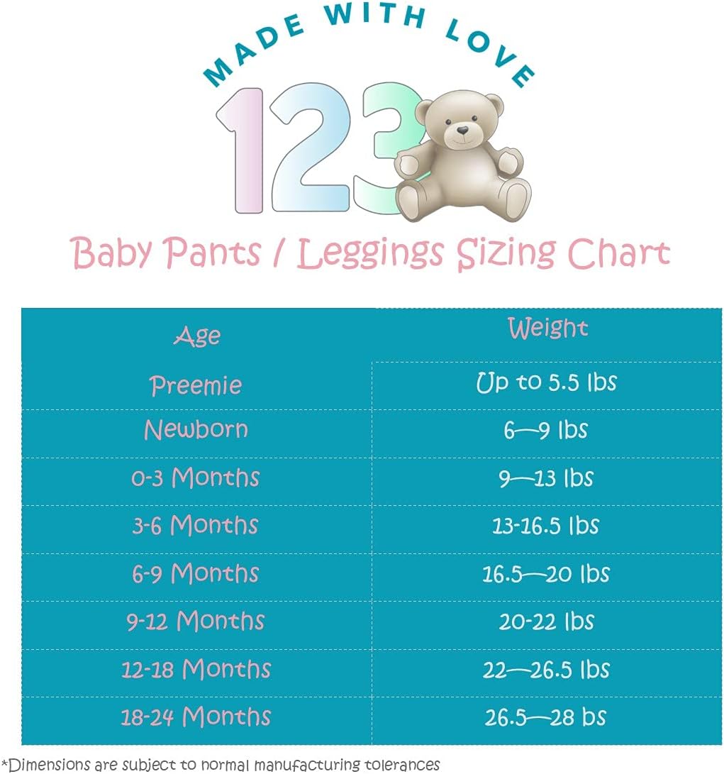 123 Bear Infant and Toddler Soft Cotton Spandex Pants
