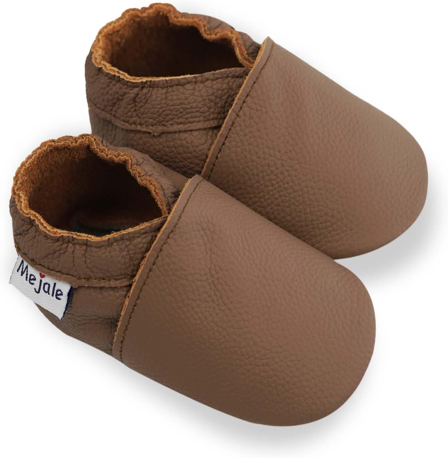 Mejale Anti-Slip Soft Leather Prewalker Moccasins Toddler Walking Shoes