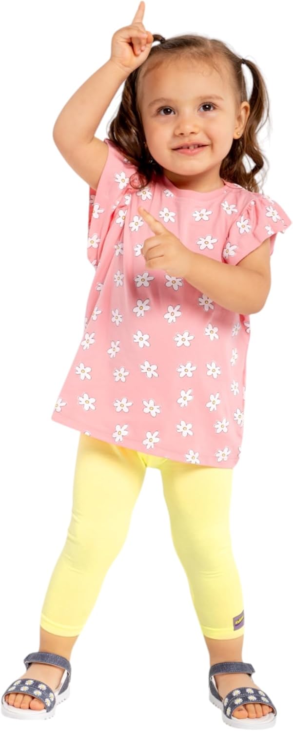 Premium Baby Toddler Capri Leggings - Soft Cotton Blend Grows with Your Little One