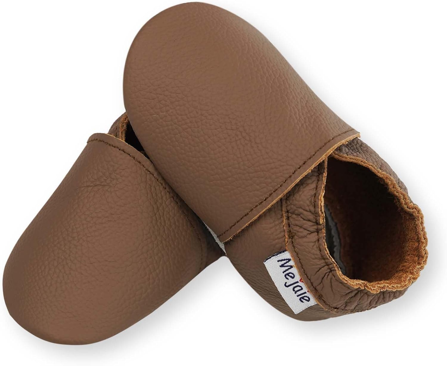 Mejale Anti-Slip Soft Leather Prewalker Moccasins Toddler Walking Shoes