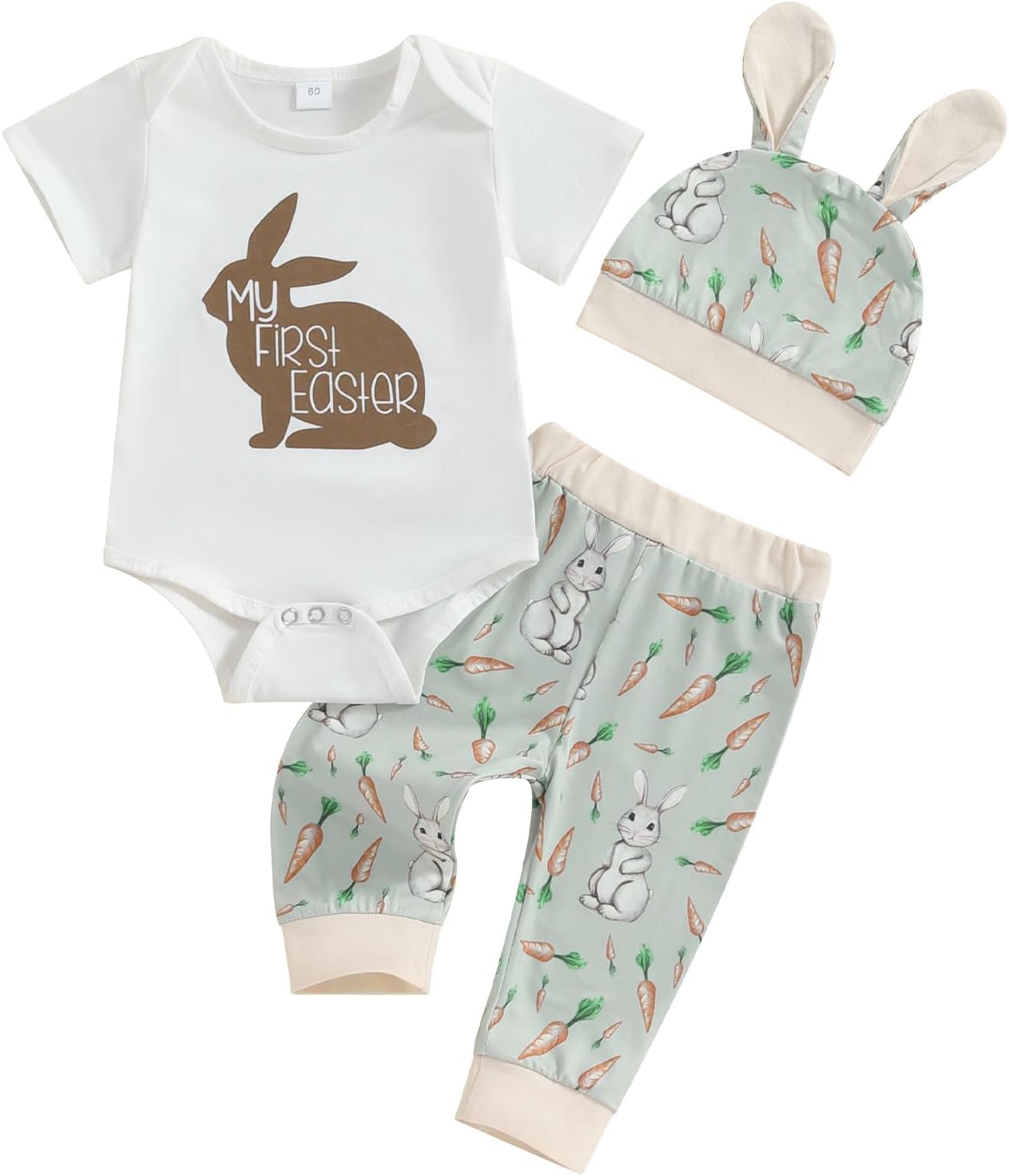 My First Easter Outfits for Baby Boys - Romper Pants Hat Set