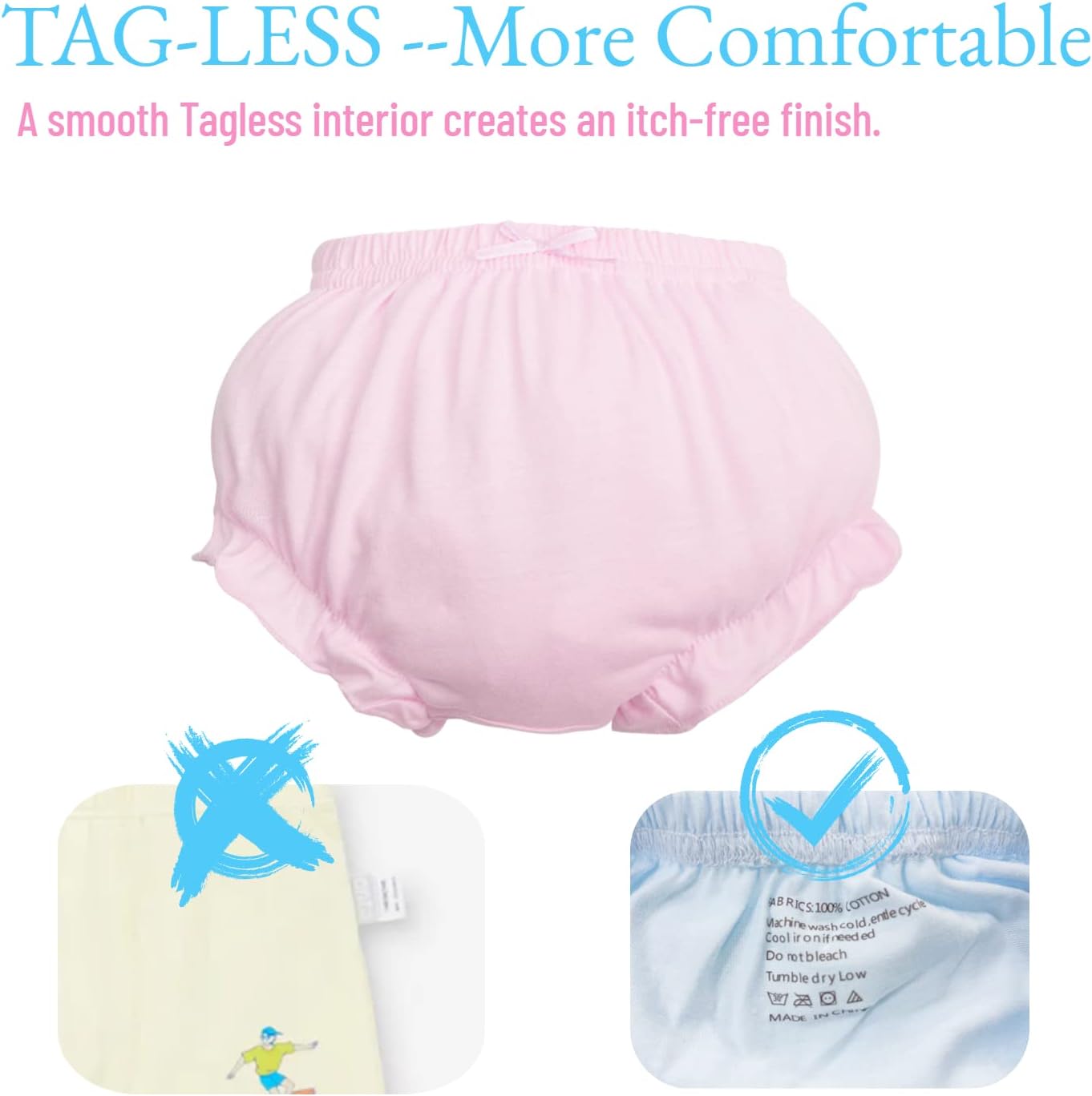 7-Pack Soft Cotton Baby Bloomers for Toddler Girls with Cute Patterns