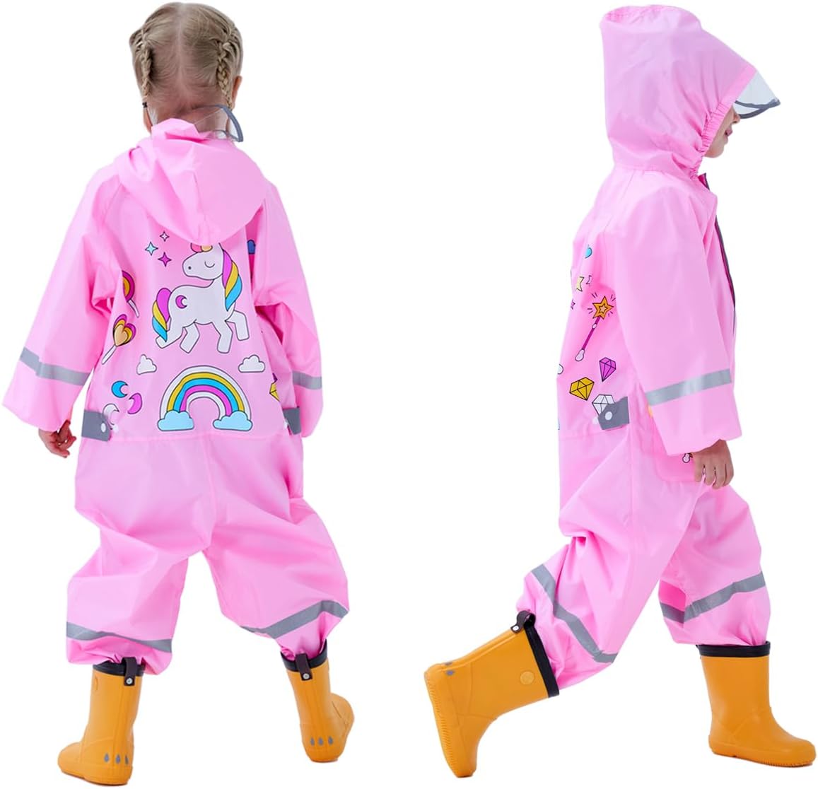 Fewlby Safe Dry Toddler Rain Coats for Kids