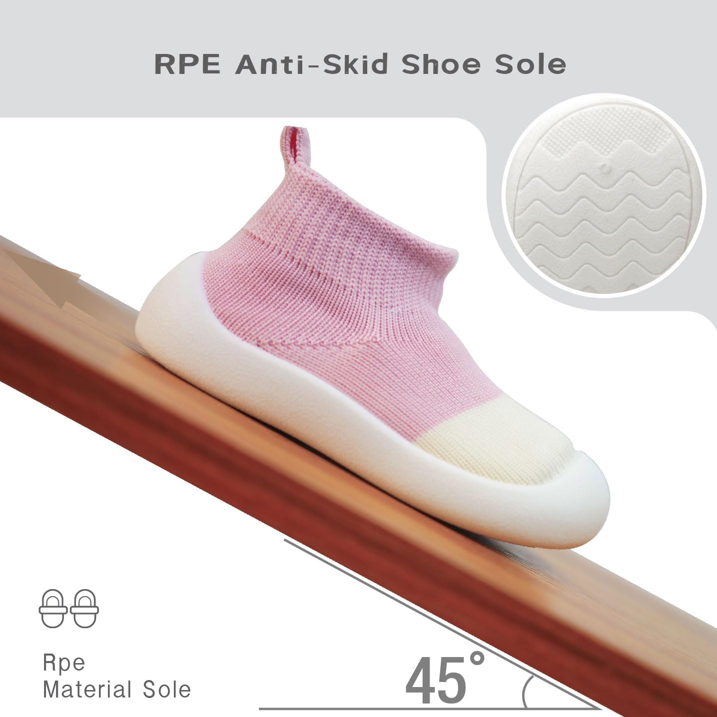Uinsex Baby Walking Slipper for Toddler Anti-Skip Sola Soft Upper