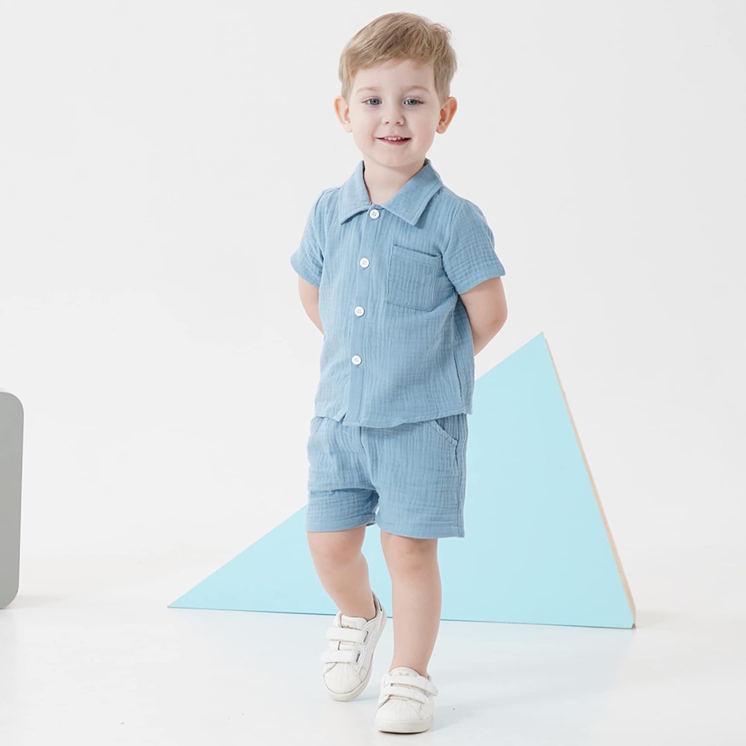 Renotemy Dinosaur-Themed Toddler Boys Cotton Outfit for Summer