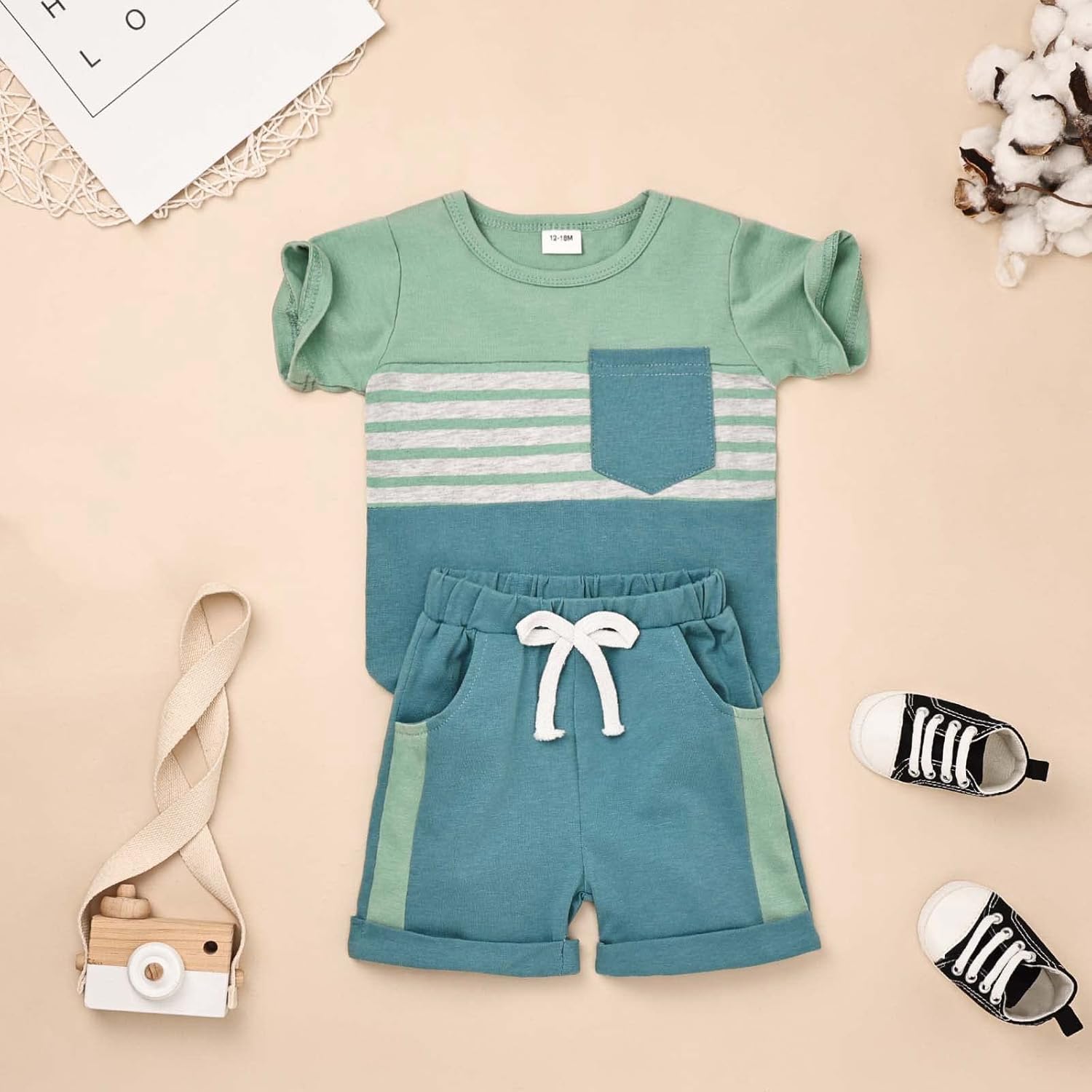 Patchwork Summer T-Shirt Shorts Set