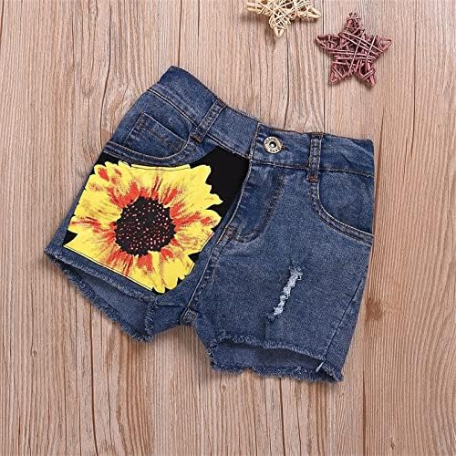 Toddler Girl Denim Shorts Vest Outfit Set 2T