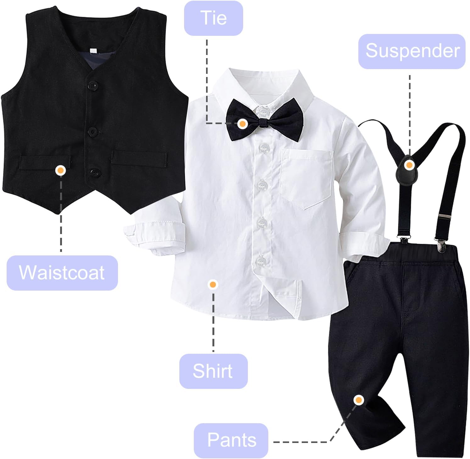 5 Piece Gentleman Wedding Fit Toddler Set