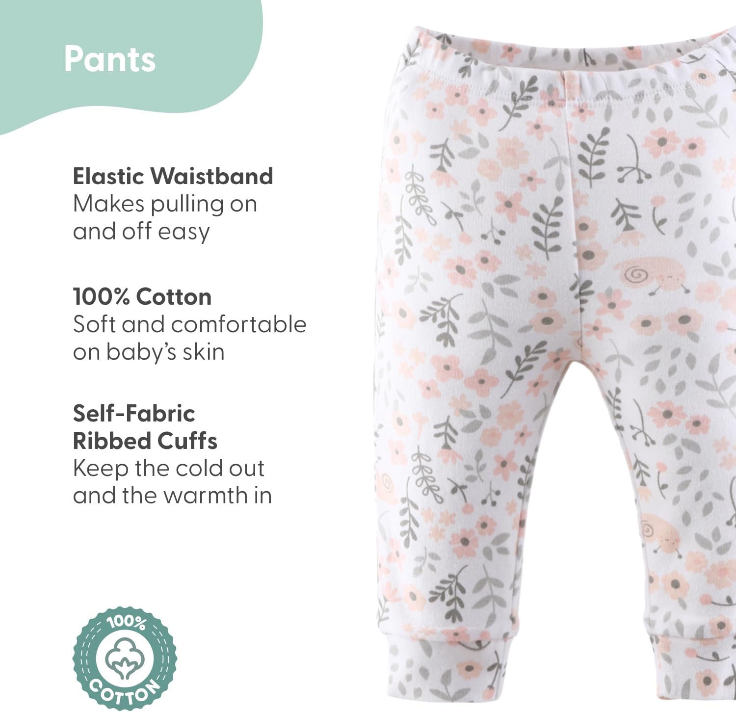 The Peanutshell 5-Piece Safari Animal Baby Pants Set for Babies