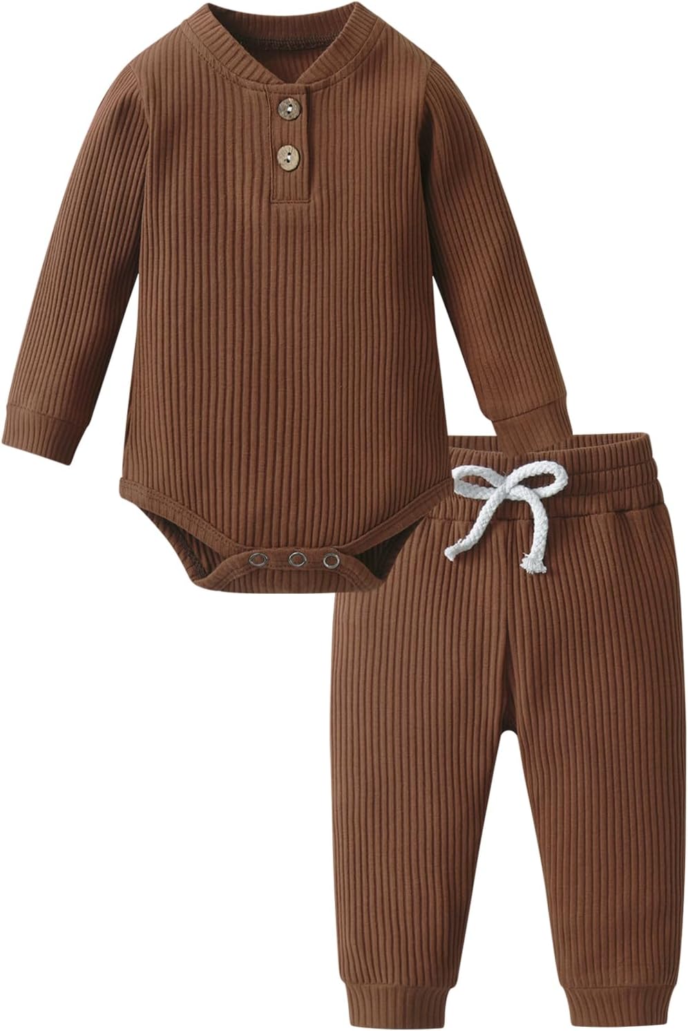 Perfect Boys Girls Newborn Set - Ribbed Cotton Romper Pants - Stylish Comfortable