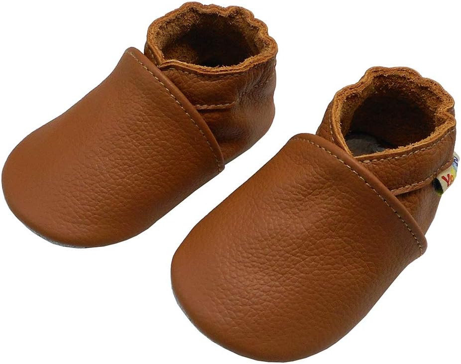 YALION Soft Leather Baby Slip-On Moccasins for Toddlers