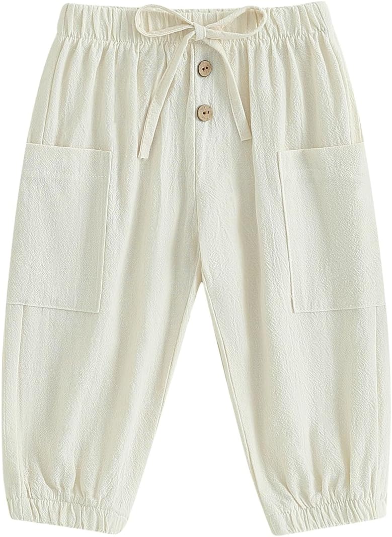 Soft Cotton Linen Joggers for toddlers