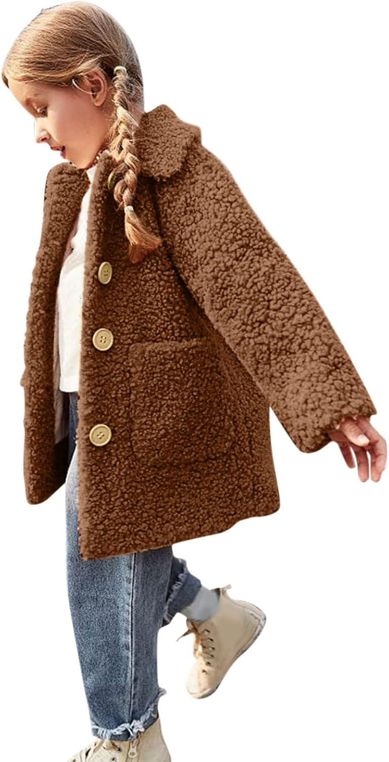 Toddler Girls Winter Long Coat - Soft Warm and Padded for Cold weather