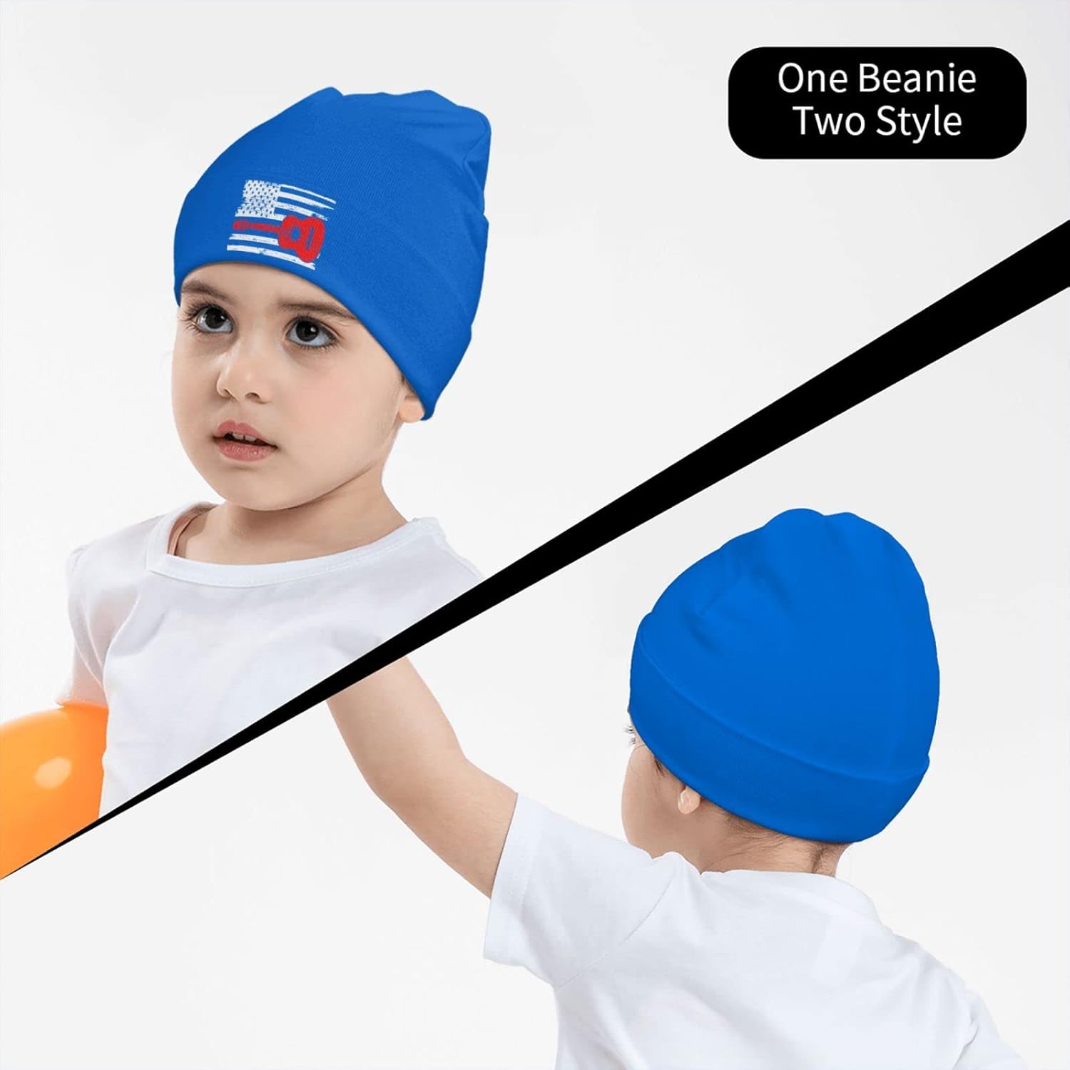 IRON1974 Guitarist USA Flag Baby Beanie Cap
