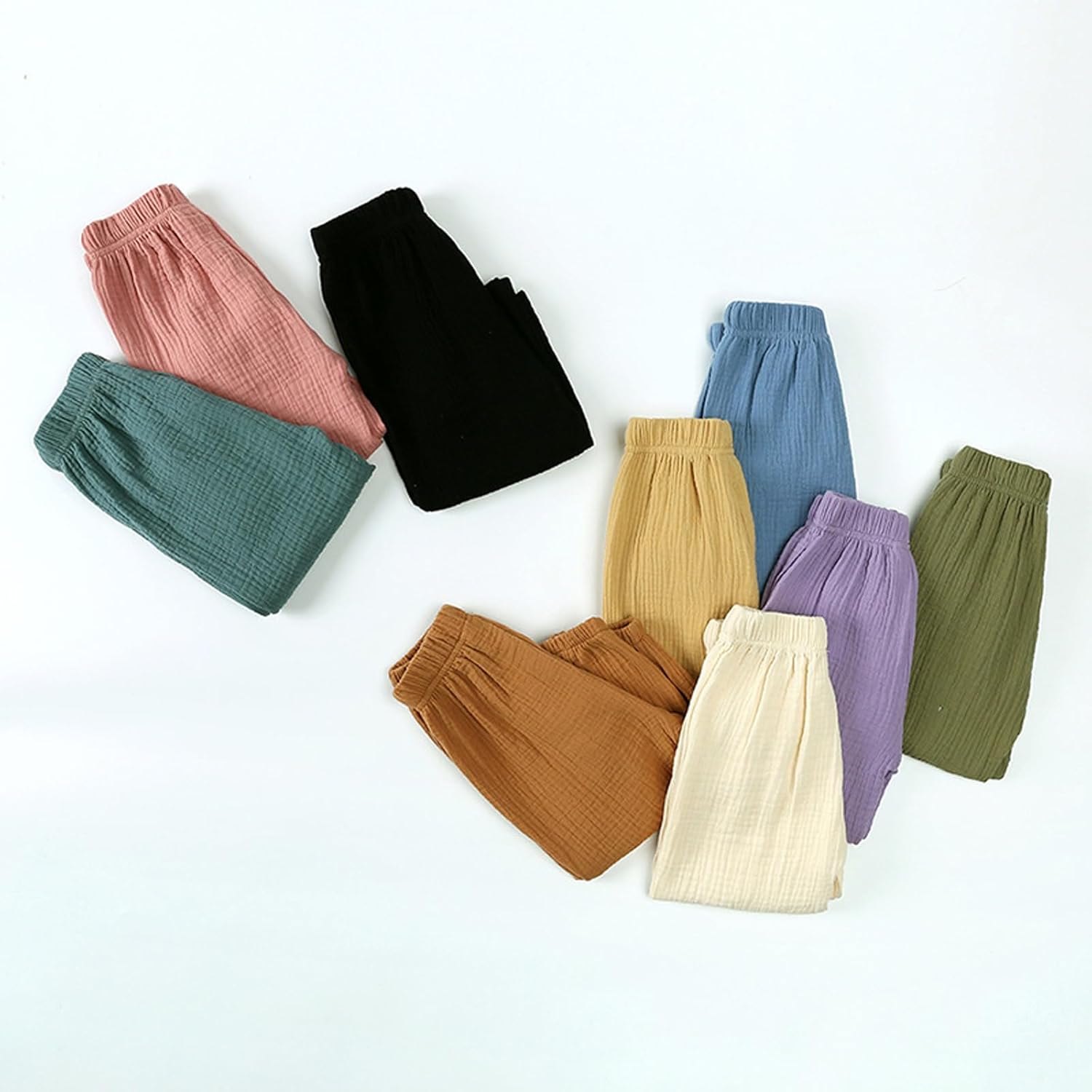 EISHOW Toddler Cotton Linen Trousers for Girls Boys