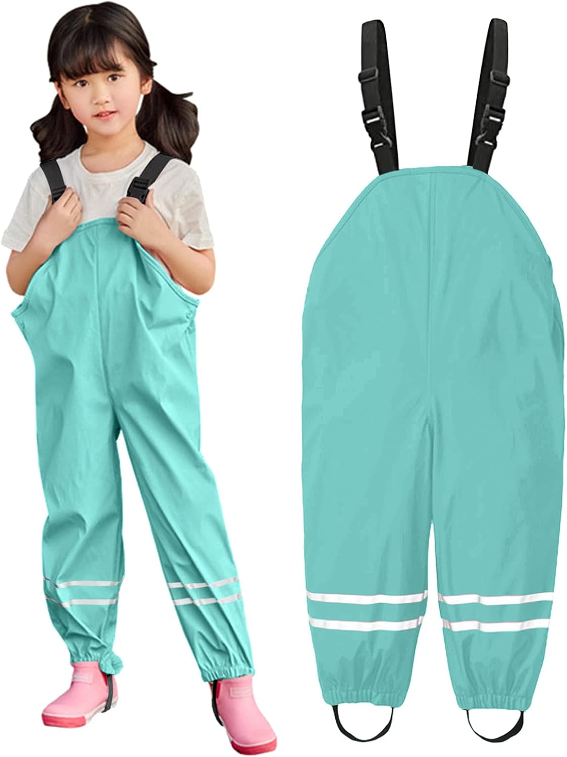 Safety First Reflective Strips Water-Resistant Toddler Rainpants by ToddlBy