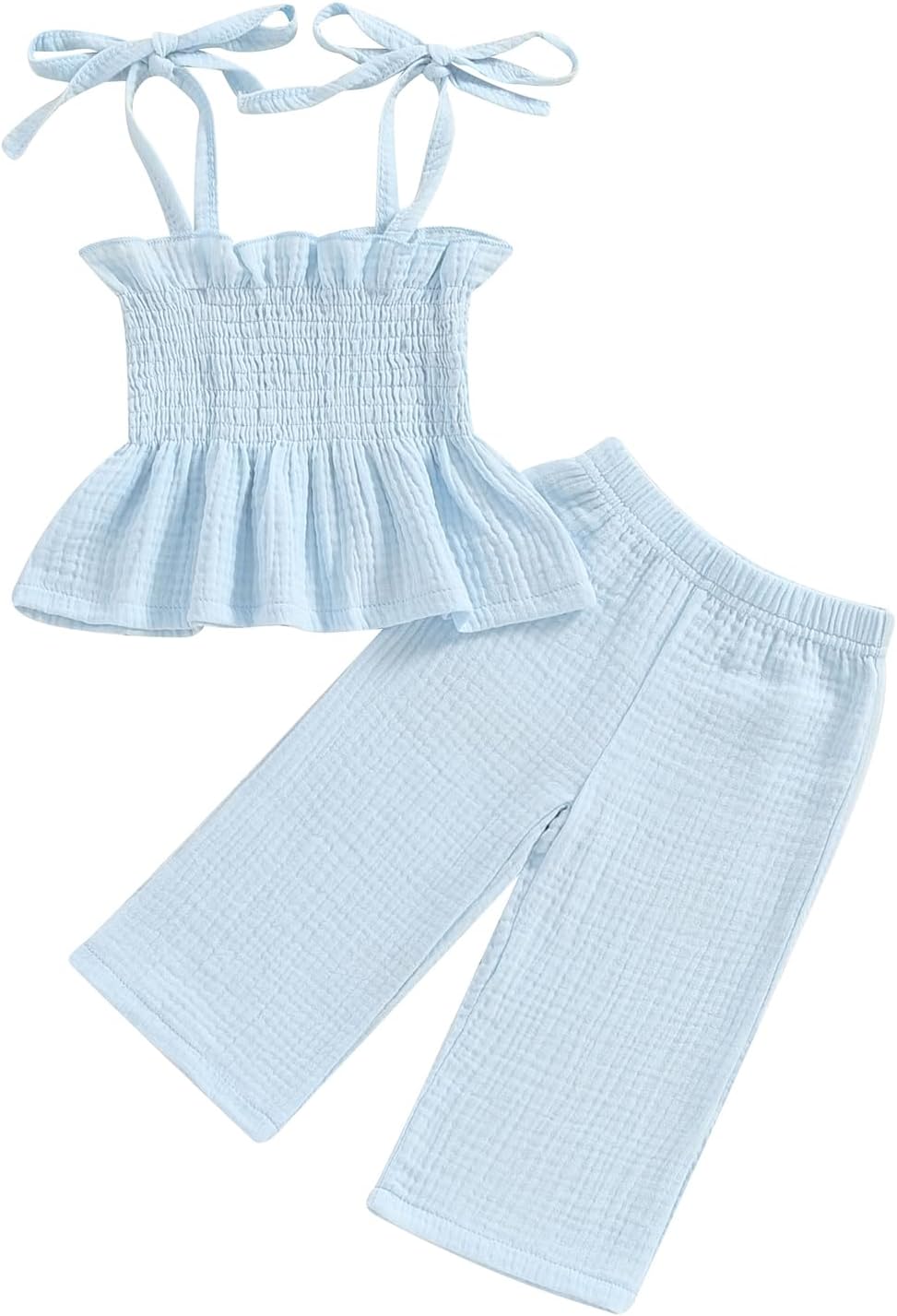 Perfect for Toddler Girls Summer 2-Piece CropTop Pants Set