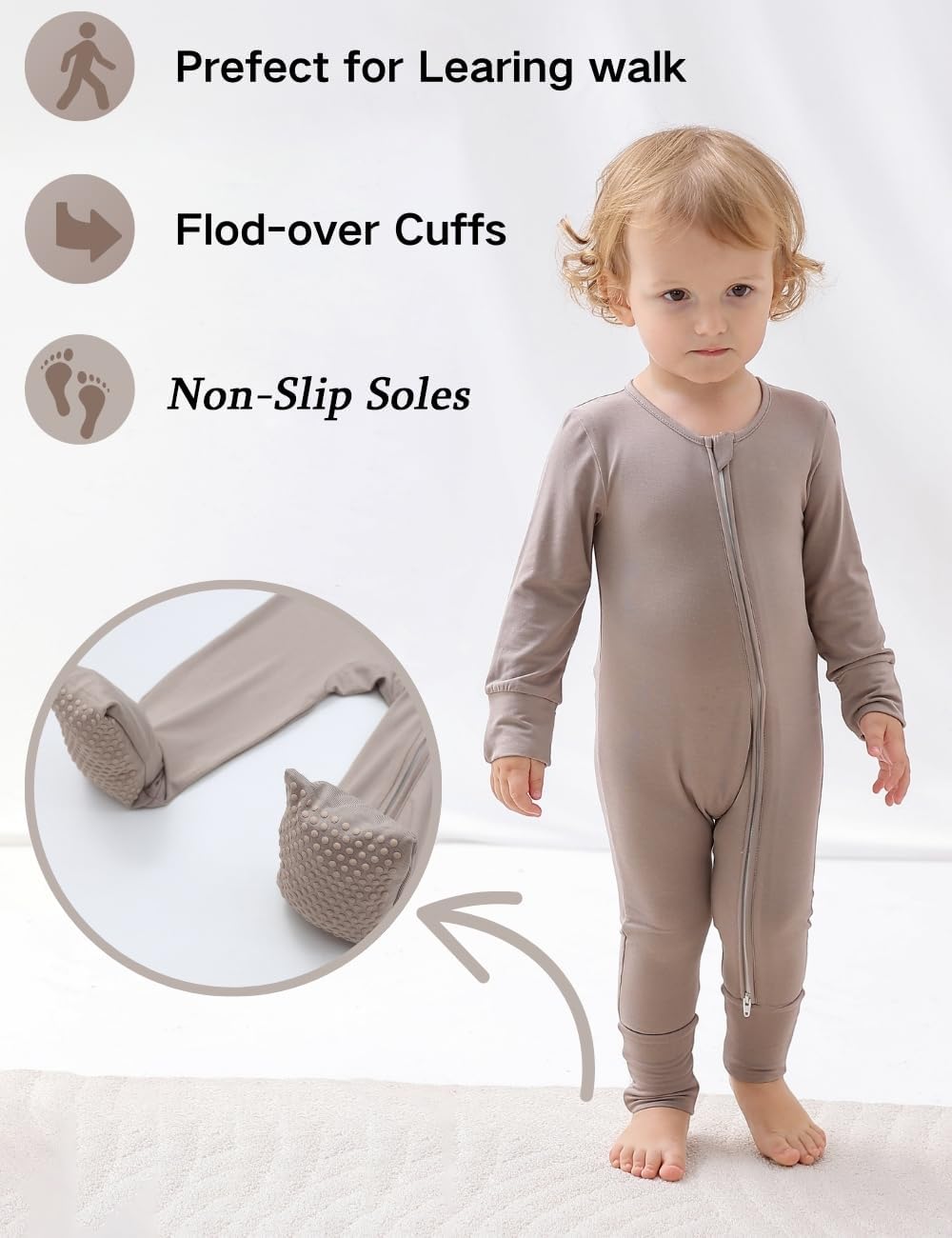 Luxury Bamboo Romper for Babies Soft Non-Slip Pajamas