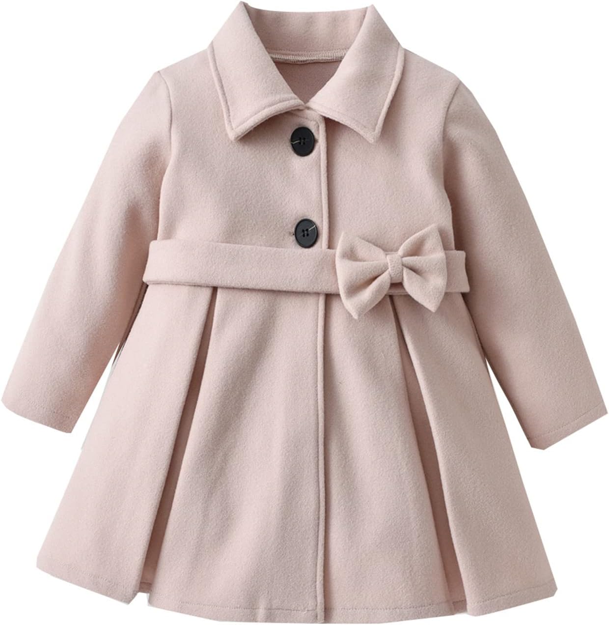 Thick wool blend winter jacket for toddler girls