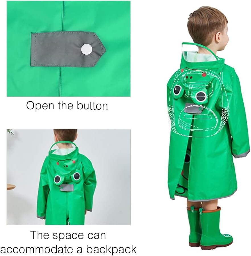 Dynamic 3D Cartoon Raincoat for Girls Waterproof and Comfortable