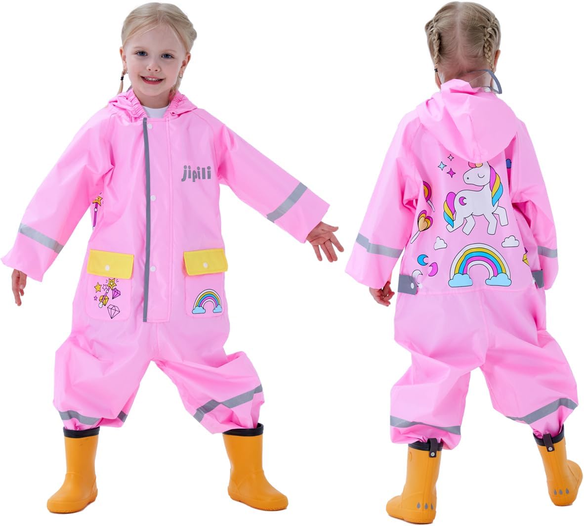 Fewlby Safe Dry Toddler Rain Coats for Kids