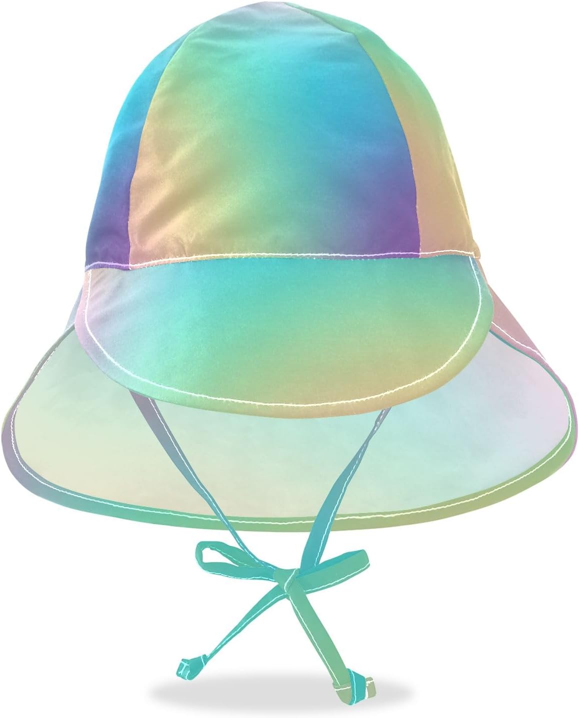 Adjustable Pastel Gradient Rainbow Unisex Toddler Bucket Hat for Summer