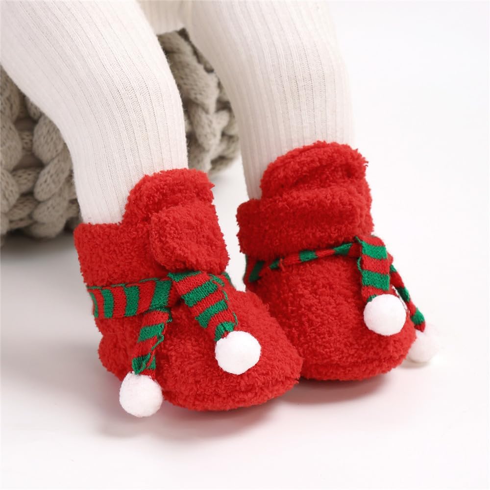 Stylish Cartoon Fleece Slippers Cozy Winter Booties for Babies