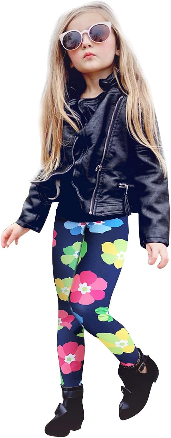 Kids Stretchy Floral Printed leggings