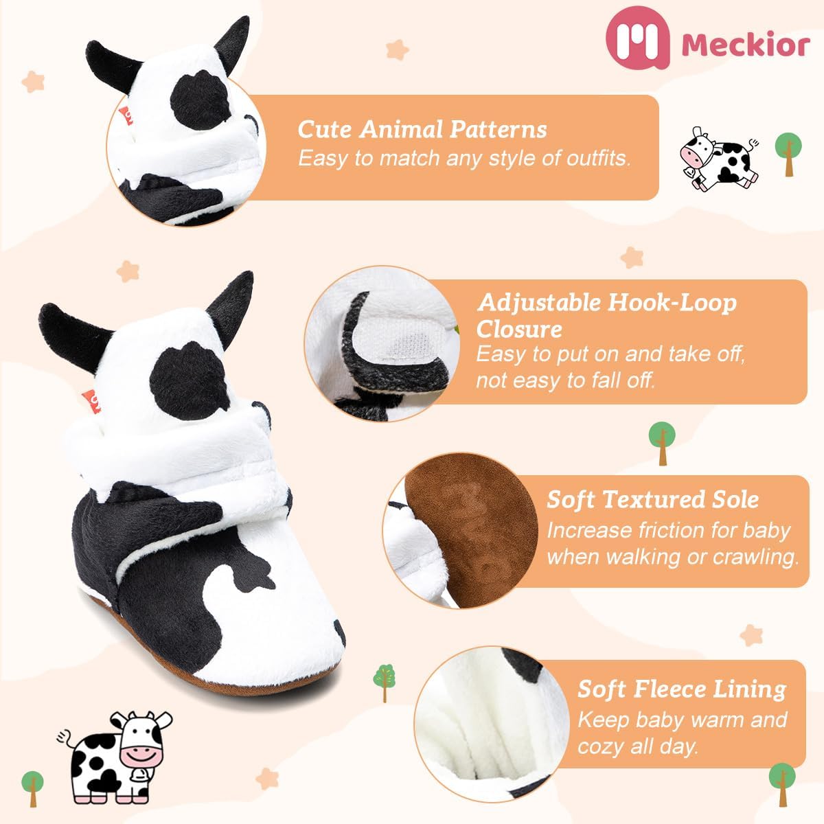 Meckior Newborn Winter Fleece Booties