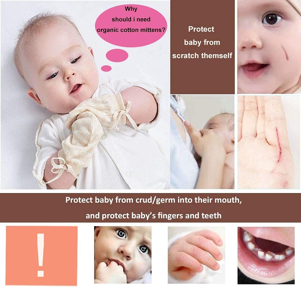 Organic Baby Mittens Soft No Scratch Gloves