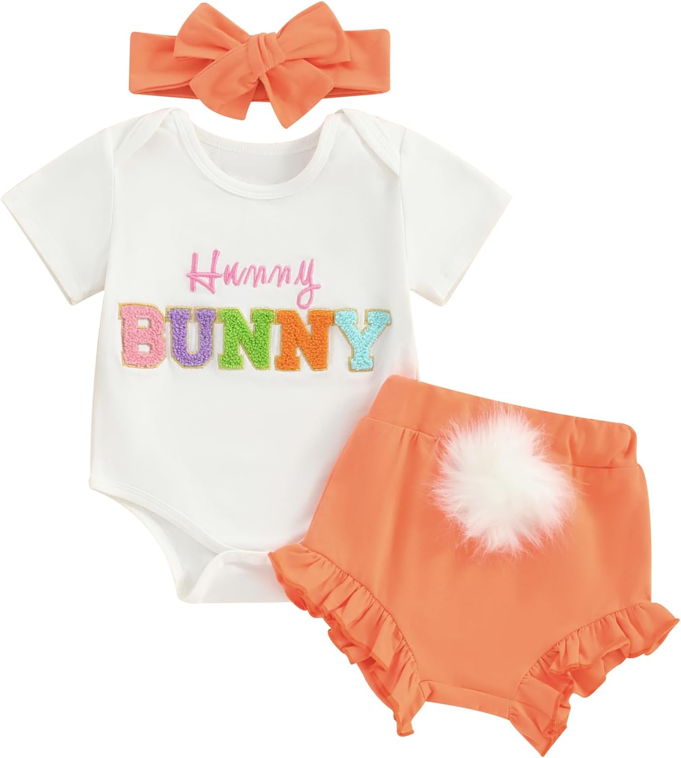 Fernvia Baby Girl Rabbit Print Romper Set