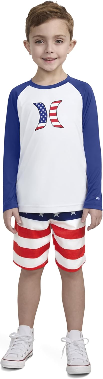 Hurley Boys Swim Suit 2-Piece Set Elastic Waist UPF Protection