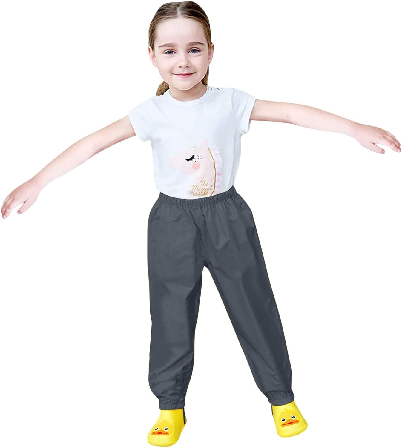 Kids Waterproof Rain Pants with Reflective Strips