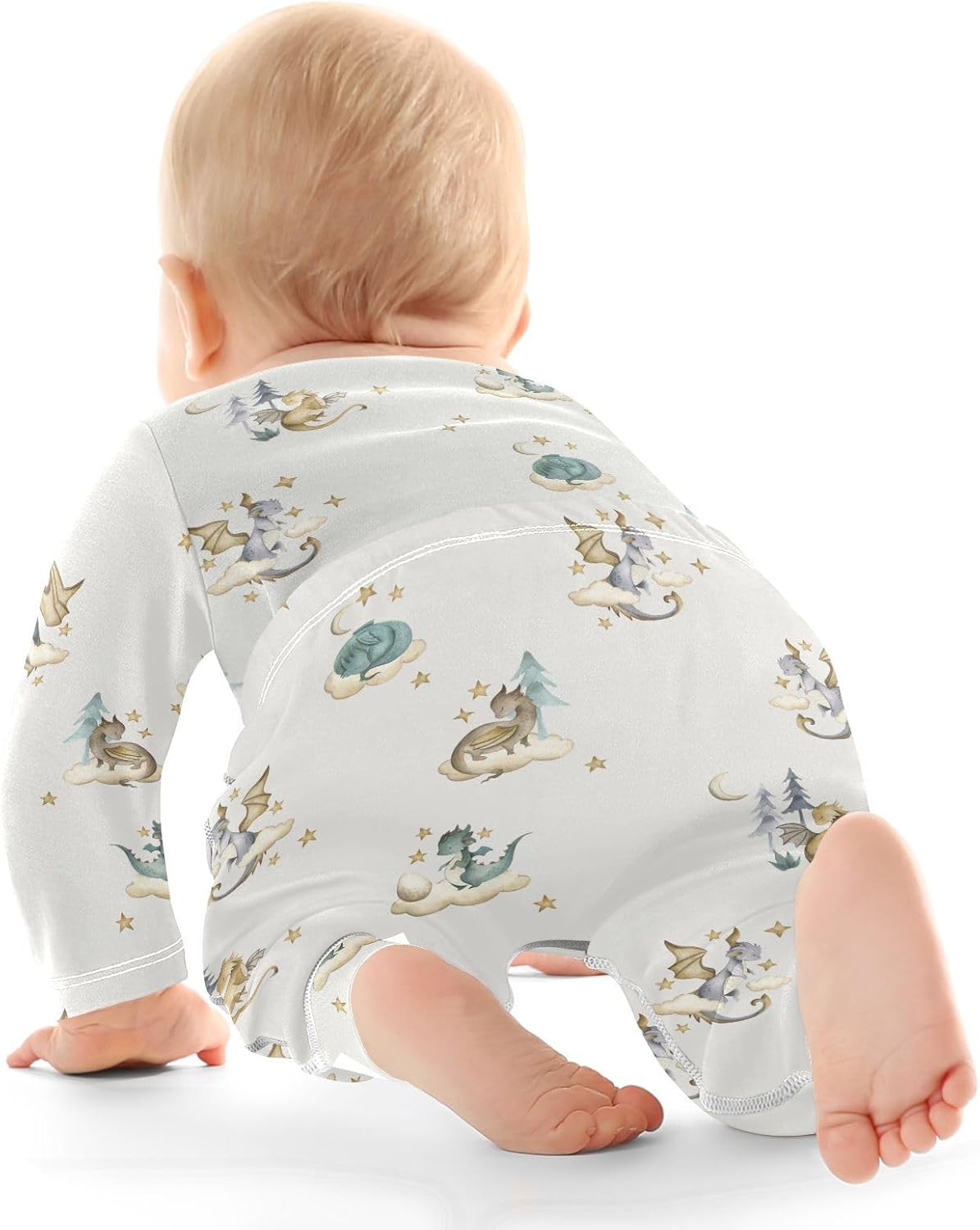 vvfelixl Baby Bodysuits Pants Sets White Gooses Long Sleeve