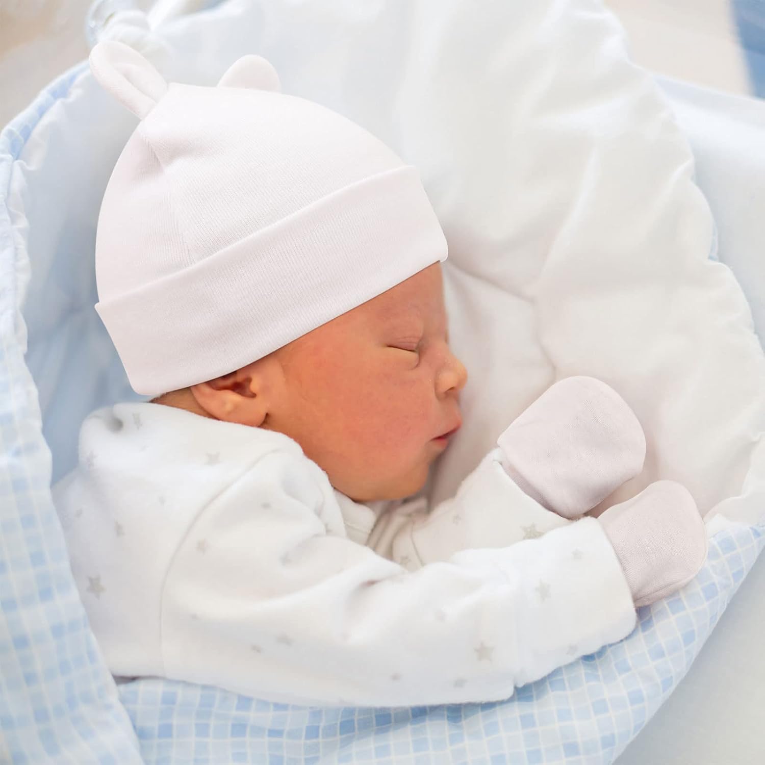 BQUBO Newborn Baby Mittens Hats Bundle