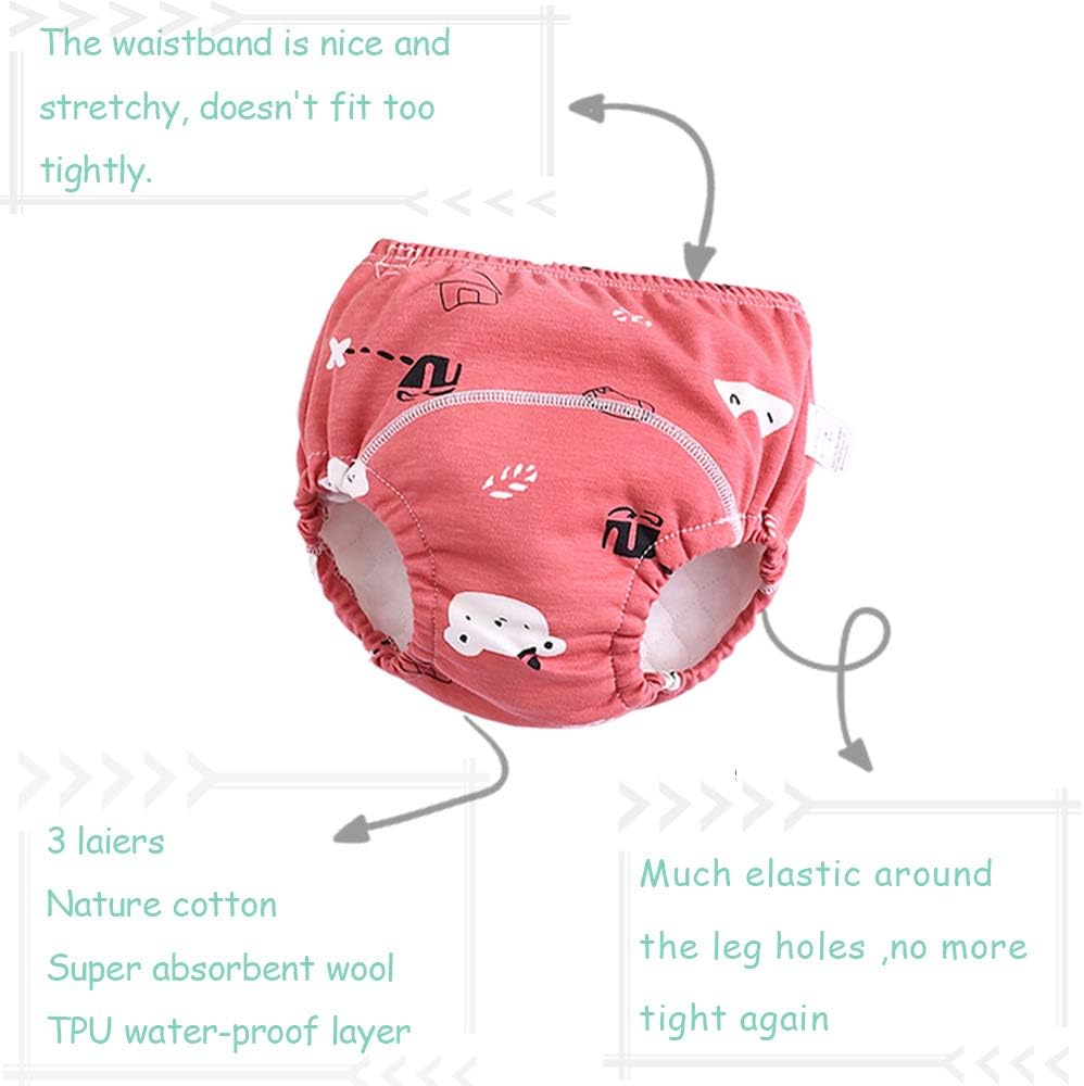 4-Pack Cotton Training Pants for Kids Ages 12M-4T