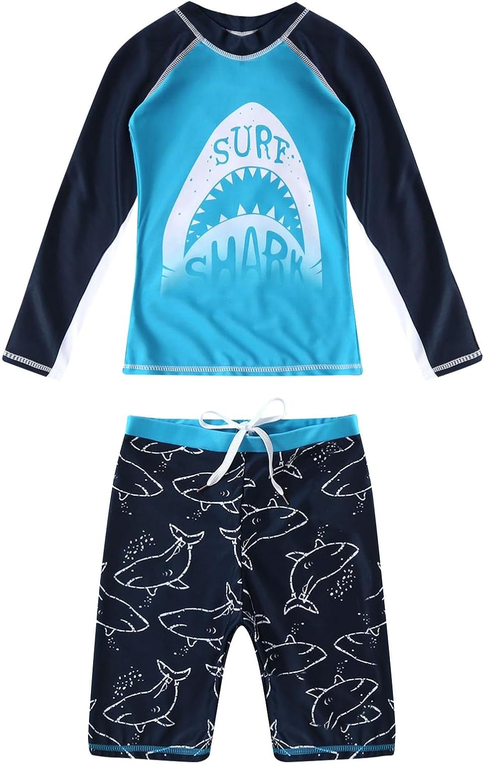 Premium 2-Piece Toddler Boys Rashguard Swim Set UPF 50 Soft Durable