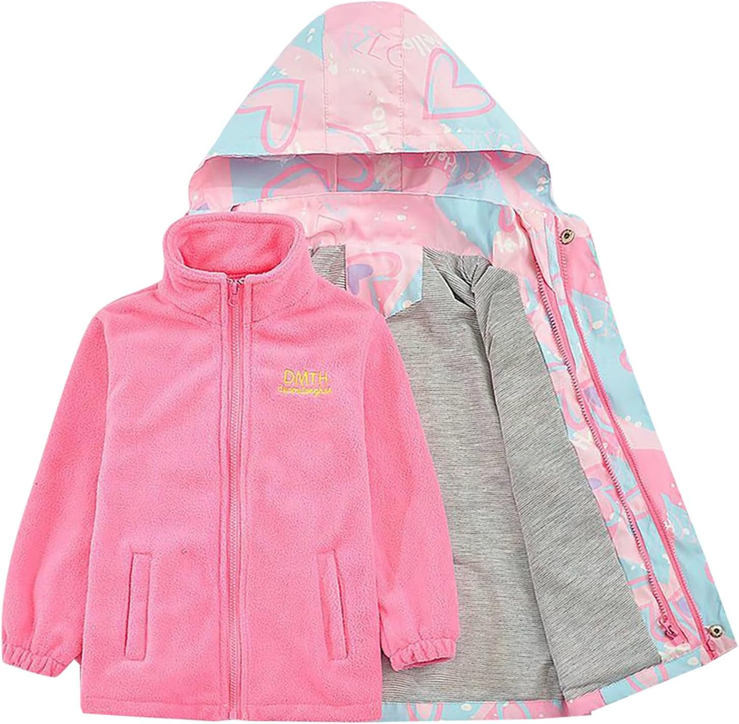 AMIMOJY - Kids Long Ski Coats Removable Liner