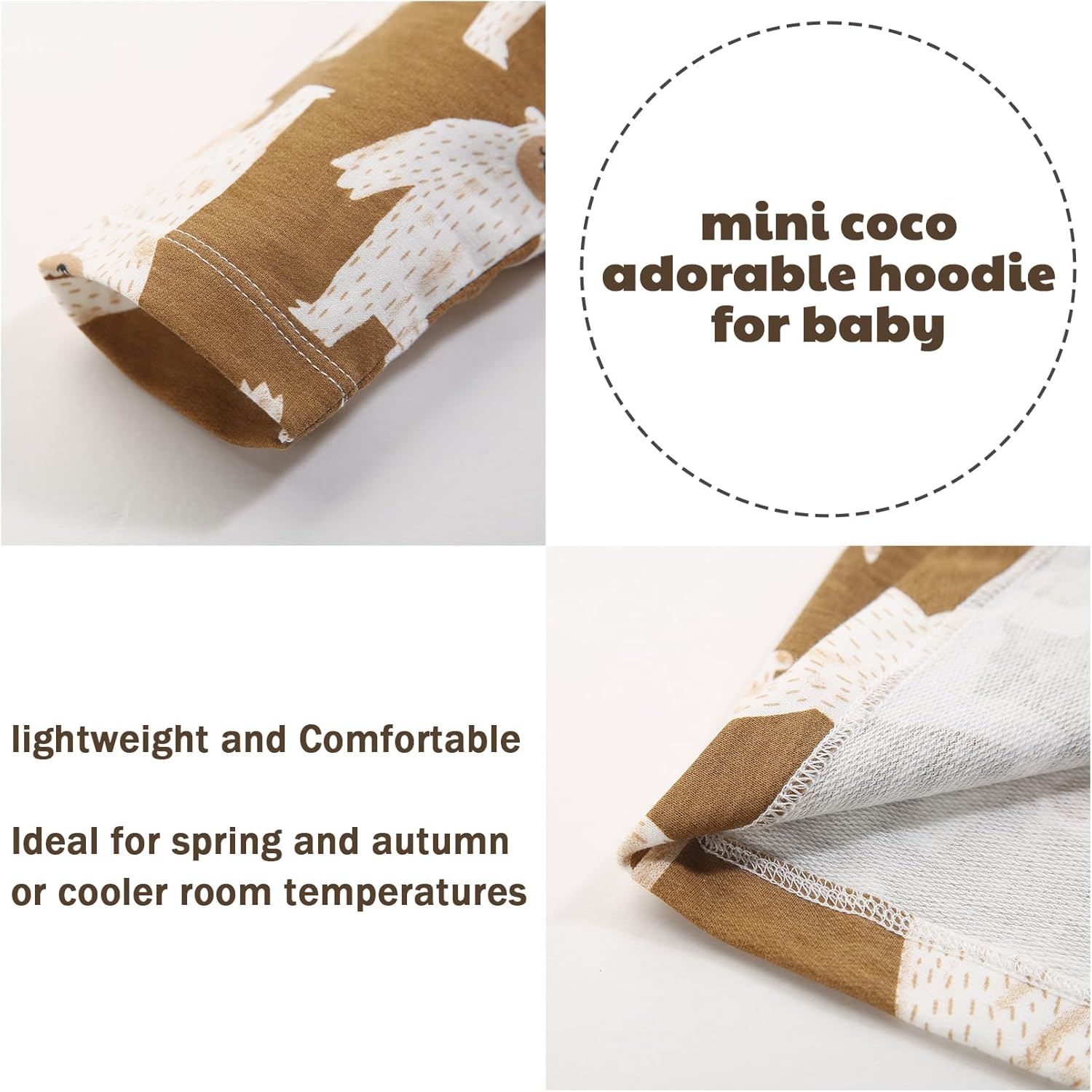 Minicoco Baby Toddler 100 Cotton Fall Spring Hoodie Perfect for Cooling Seasons