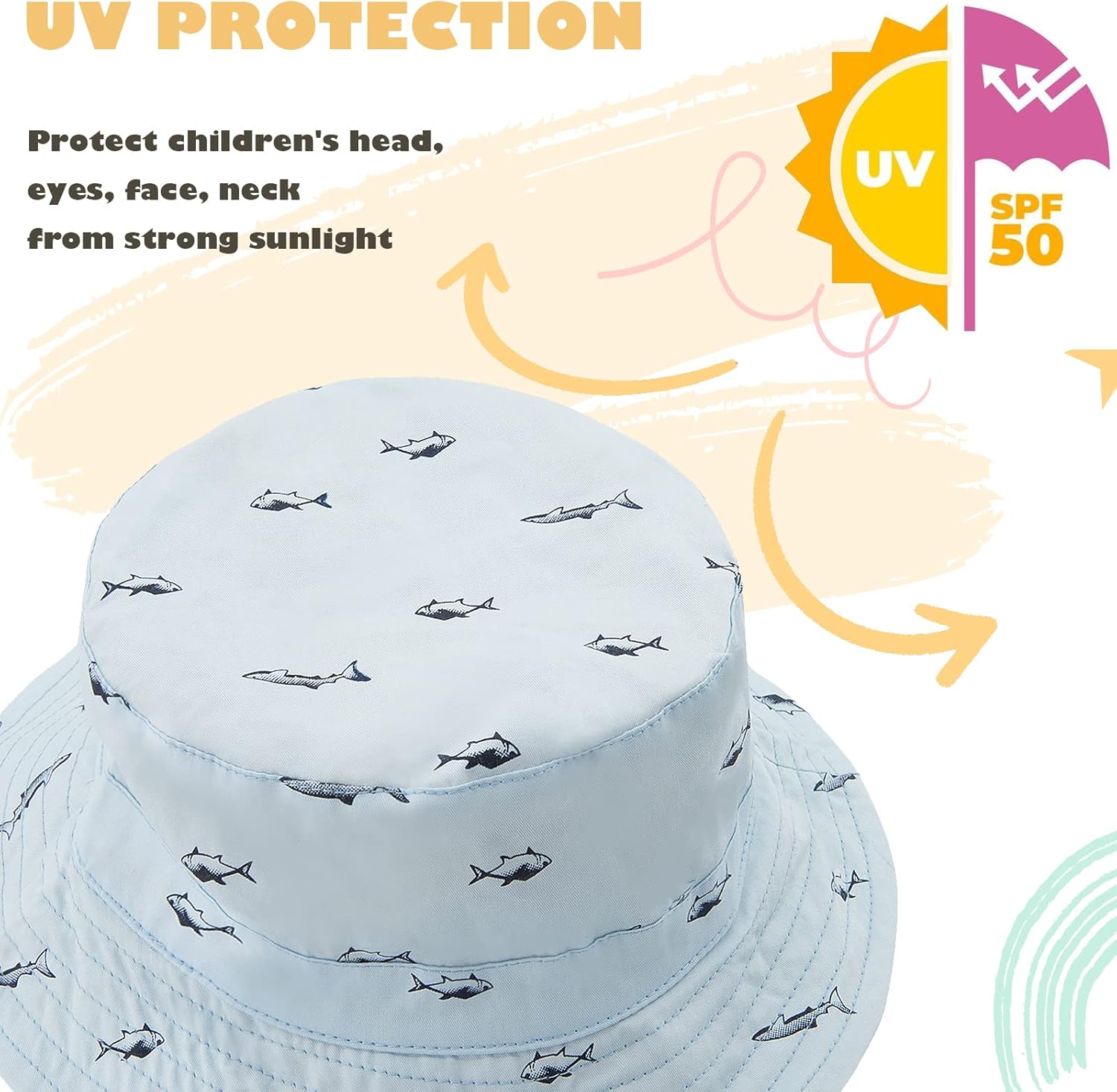 All-in-1 UPF 50 Baby Sun Hat Cooling Cap