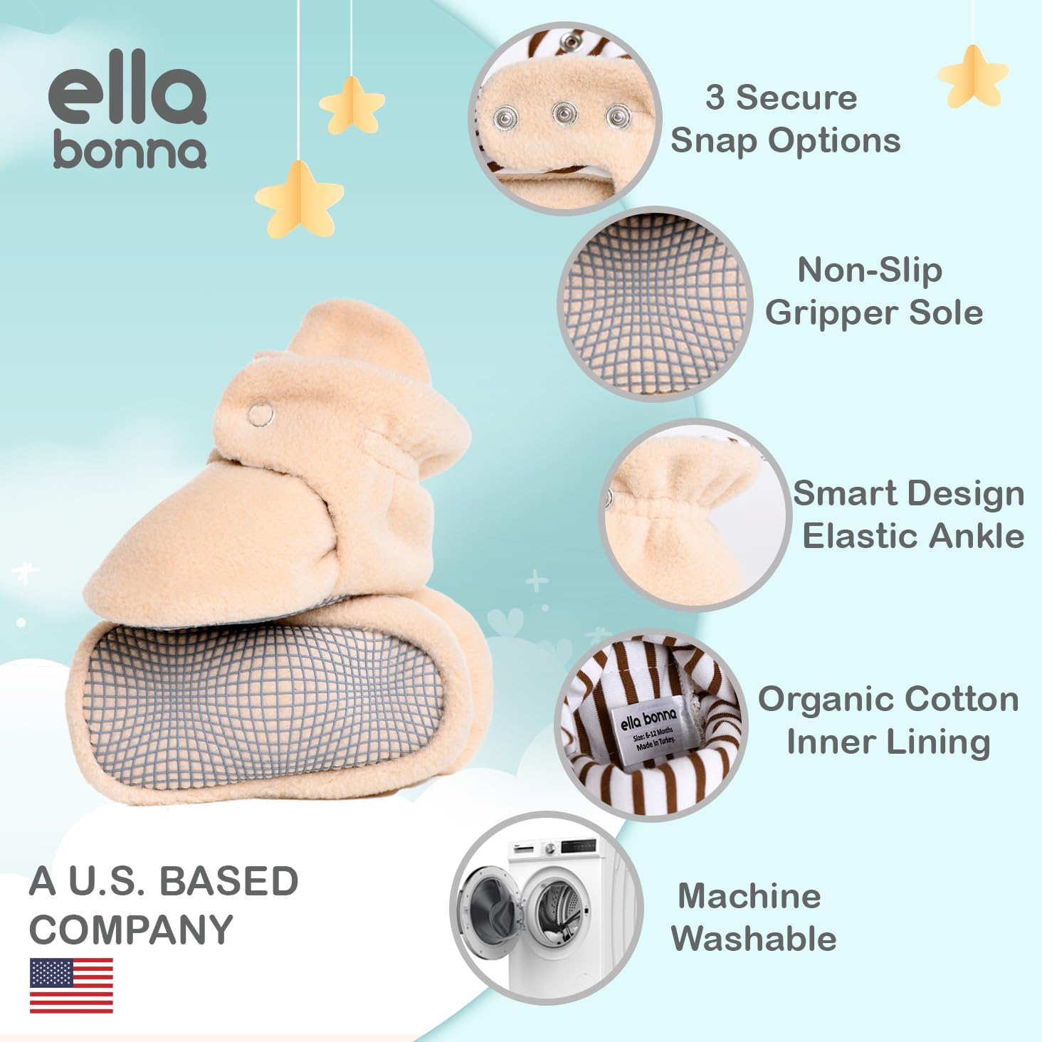 Ella Bonna Fleece Baby Booties