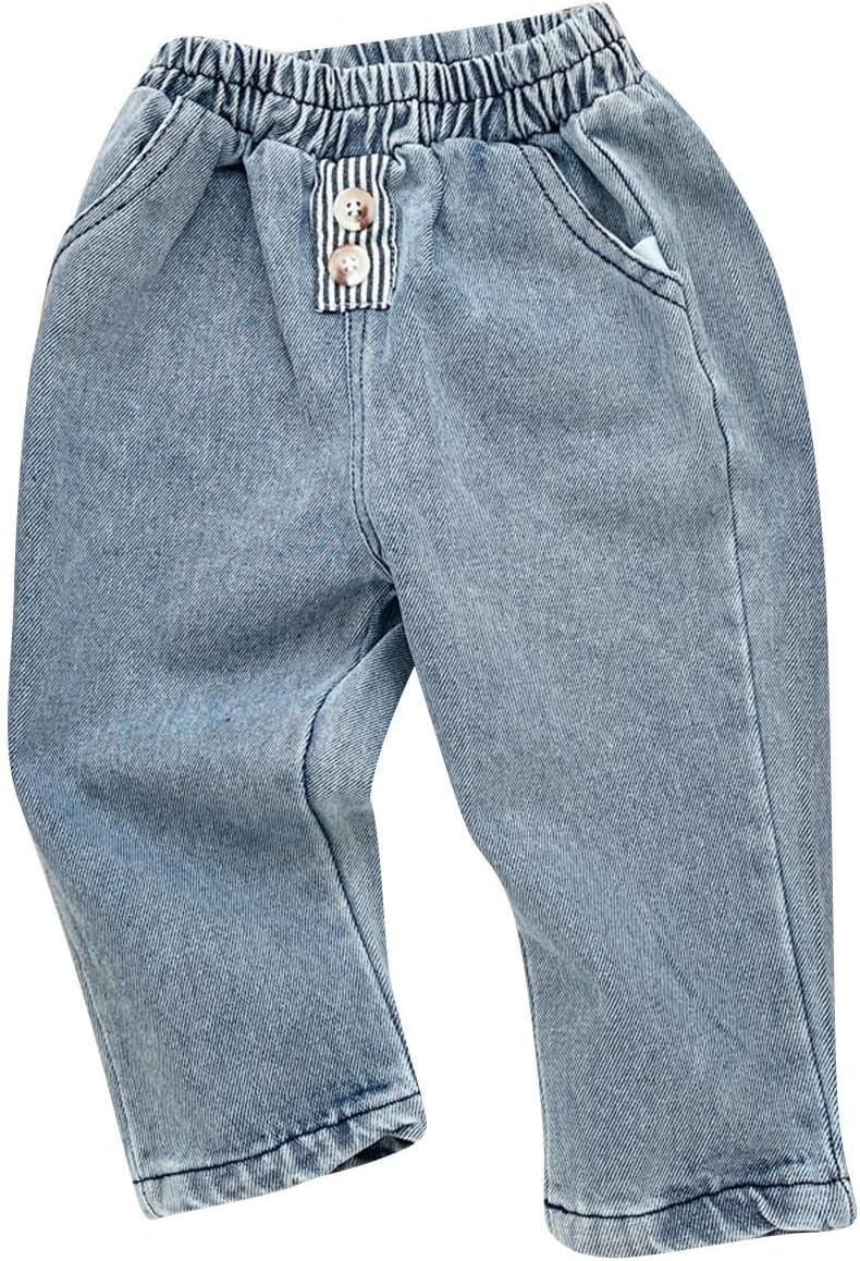 Cotton Elastic Waist Jeans for Toddlers and Boys