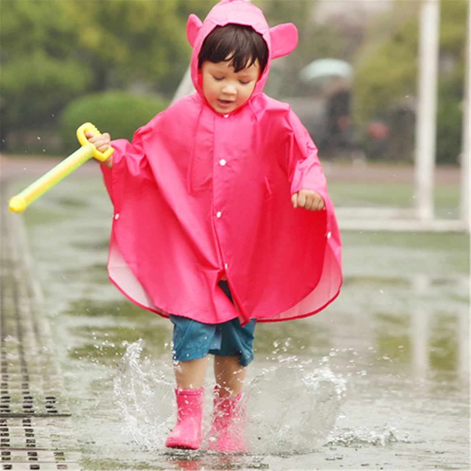 Rain Boots for Kids Lightweight Toddler rainboots with Easy-On Handles