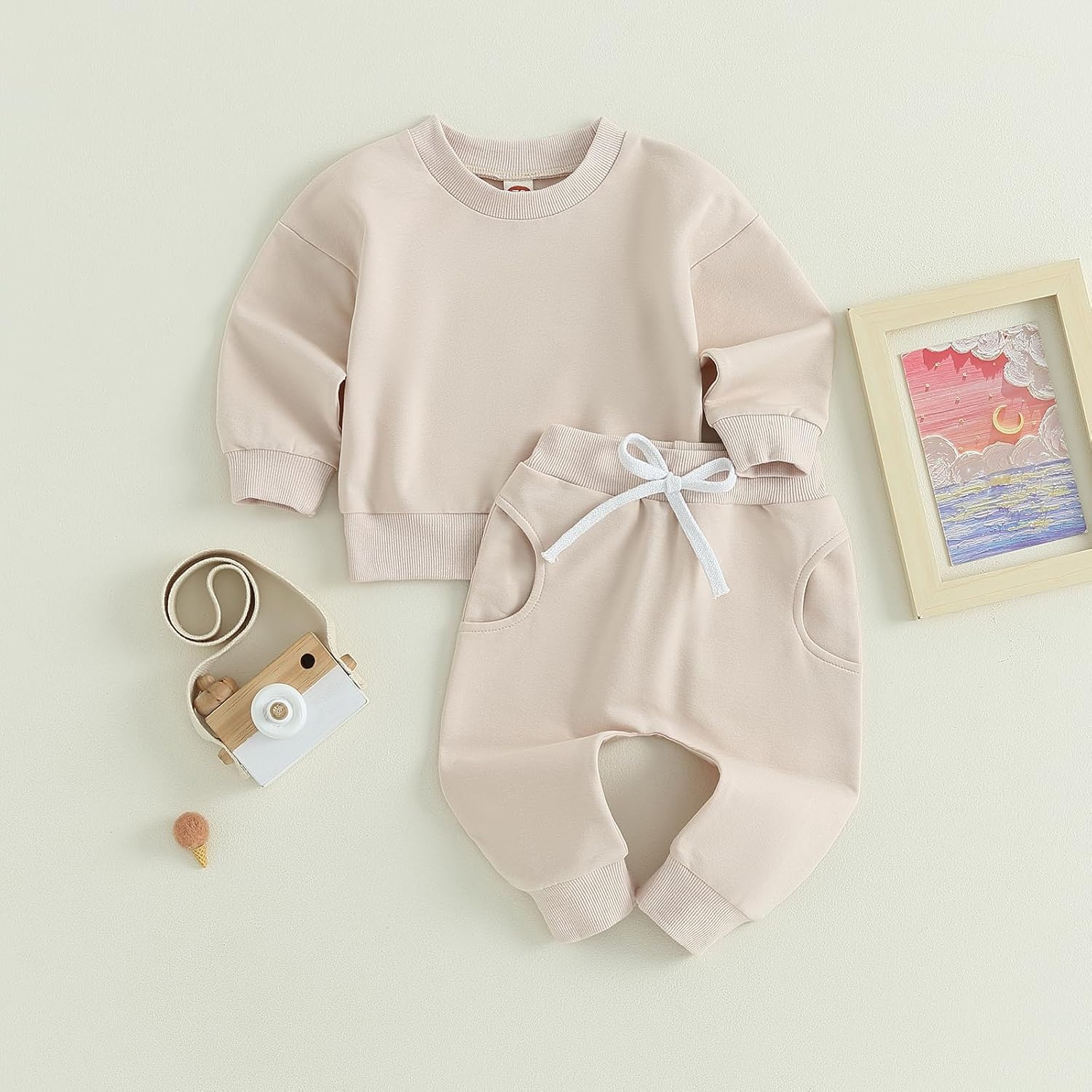 Tiaham Unisex Baby Clothes 2 Piece Sweatshirt Pant Set